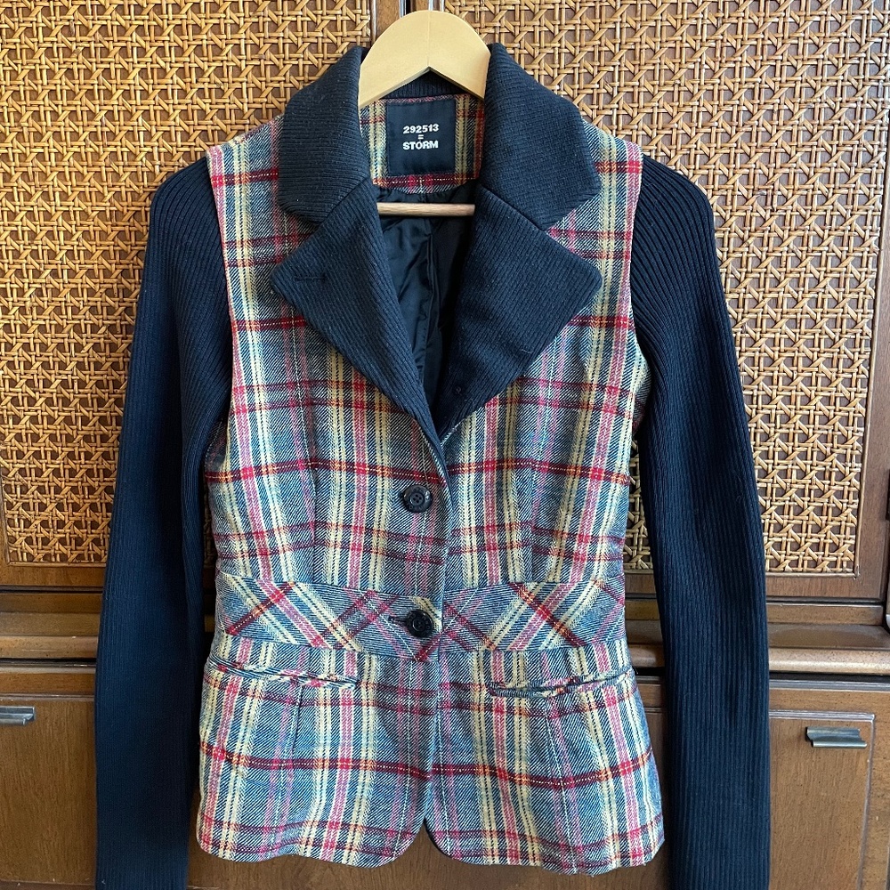 Vintage fitted plaid jacket